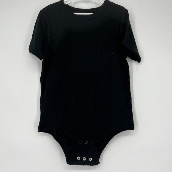 Cat & Jack Toddler Kids' Short Sleeve Crotch Snaps Bodysuit Black S(6/7) NWT - Picture 3 of 7